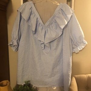 Blue gingham top